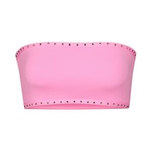 SKIMS Rhinestone Swim Bandeau Bikini Top NWT  IN LIGHT PINK